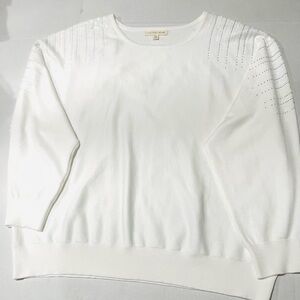 Cactus + Pearl Women’s white very lightweight knit blend sweater/blouse SIZE XXL